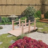 Outdoor Solid Wood 5-Ft Garden Bridge in Natural Wood Finish - FREE SHIPPING