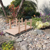Outdoor Solid Wood 5-Ft Garden Bridge in Natural Wood Finish - FREE SHIPPING