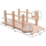 Outdoor Solid Wood 5-Ft Garden Bridge in Natural Wood Finish - FREE SHIPPING
