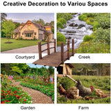 Outdoor 5-foot Solid Fir Wood Garden Bridge in Rustic Brown Finish - FREE SHIPPING