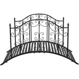 Sturdy Outdoor Rust-Proof 4-Foot Black Metal Arch Garden Bridge - FREE SHIPPING