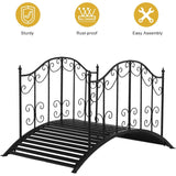 Sturdy Outdoor Rust-Proof 4-Foot Black Metal Arch Garden Bridge - FREE SHIPPING