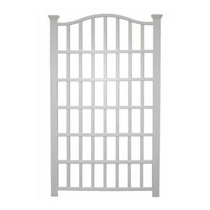 Large 8-Ft x 4.5-Ft Outdoor White Vinyl Garden Trellis Privacy Screen - FREE SHIPPING