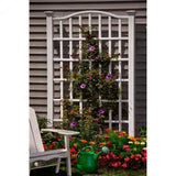 Large 8-Ft x 4.5-Ft Outdoor White Vinyl Garden Trellis Privacy Screen - FREE SHIPPING