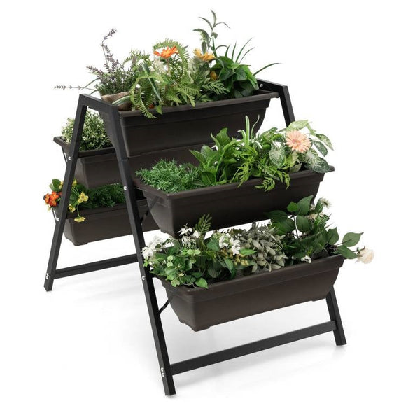 3 Tier Patio Raised Garden Bed Planter Boxes Herbs Flowers Vegetables - FREE SHIPPING