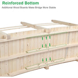 Outdoor 7.5-Ft Wooden Garden Bridge in Natural Wood Finish - FREE SHIPPING