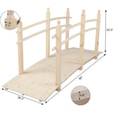 Outdoor 7.5-Ft Wooden Garden Bridge in Natural Wood Finish - FREE SHIPPING