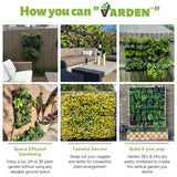 Promotional graphic for vertical gardening solutions with various outdoor applications. Varden™ Kitchen Garden
