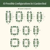 Vego 17" Tall 10 In 1 Jumbo Modular Metal Raised Garden Bed Kit