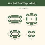17" Tall 4 In 1 Small Modular Metal Raised Garden Bed Kit