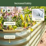 Gutter system with safety features labeled in a garden setting