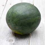 Green watermelon on a wooden surface WATERMELON Seeds, Sugar Baby