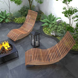Outdoor Ergonomic Patio Wooden Rocking Chair Lounger - 360 lbs Max Weight - FREE SHIPPING