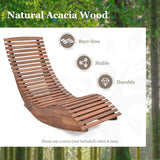 Outdoor Ergonomic Patio Wooden Rocking Chair Lounger - 360 lbs Max Weight - FREE SHIPPING