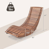 Outdoor Ergonomic Patio Wooden Rocking Chair Lounger - 360 lbs Max Weight - FREE SHIPPING