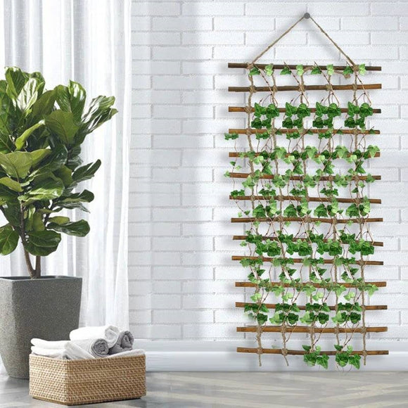 Indoor Outdoor Wall Hanging Willow Wood and Jute Garden Trellis - FREE SHIPPING
