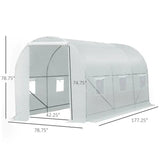 14.7 Ft x 6.5 Ft Outdoor Greenhouse w/ Heavy Duty Steel Frame and White PE Cover - FREE SHIPPING
