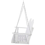 White Solid Wood 2-Seater Hanging Patio Porch Swing - FREE SHIPPING