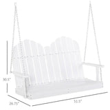 White Solid Wood 2-Seater Hanging Patio Porch Swing - FREE SHIPPING