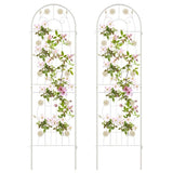 Set of 2- 6-ft Galvanized Steel Outdoor Garden Trellis in White Metal Finish - FREE SHIPPING