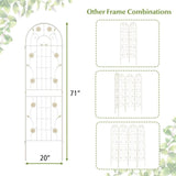 Set of 2- 6-ft Galvanized Steel Outdoor Garden Trellis in White Metal Finish - FREE SHIPPING
