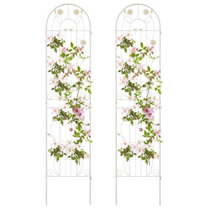 2 Pack - 7-ft Galvanized Steel Garden Trellis in White Metal Outdoor Finish - FREE SHIPPING