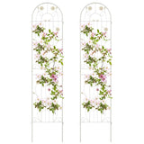 2 Pack - 7-ft Galvanized Steel Garden Trellis in White Metal Outdoor Finish - FREE SHIPPING
