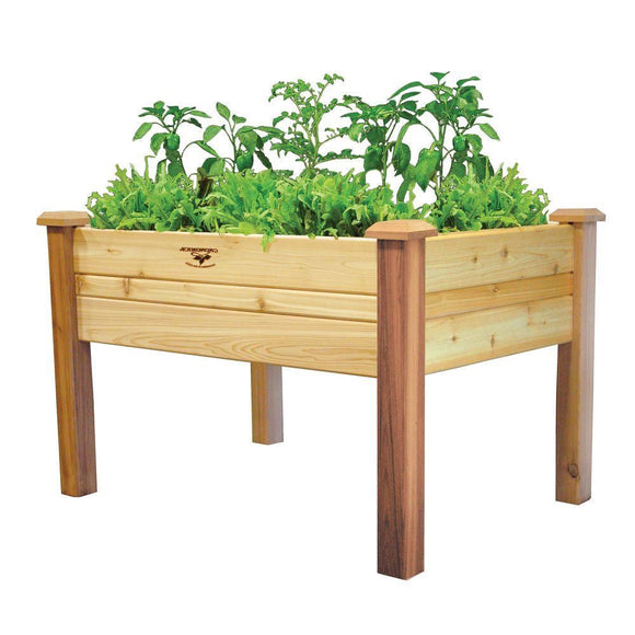 Elevated 2Ft x 4-Ft Cedar Wood Raised Garden Bed Planter Box - Unfinished - FREE SHIPPING