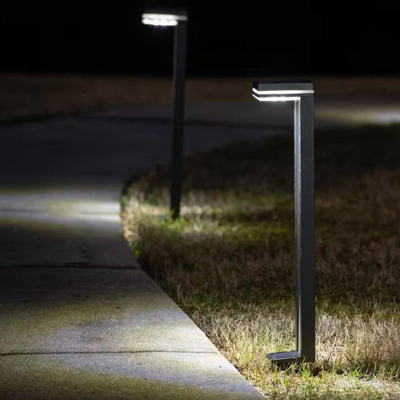 Set of 2 - Modern Outdoor Solar Light White LED Path Outdoor Yard Lighting - FREE SHIPPING