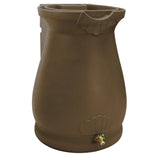 Brown Oak 65 Gallon Plastic Urn Rain Barrel with Planter Top - FREE SHIPPING