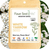 Flawn Seed Kits white yarrow seed packet with floral background