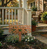 Welcome Yard Stake Metal Sign | Outdoor Garden Entry Decor