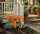 Welcome Yard Stake Metal Sign | Outdoor Garden Entry Decor