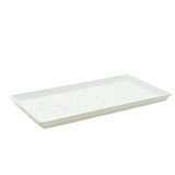 White rectangular tray on a white background