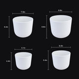 Set of 4-Piece White Plastic Round Planter Pot Set – Minimalist Modern Design