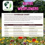 Native wildflowers coverage chart with Earthwise logo and colorful flowers in the background