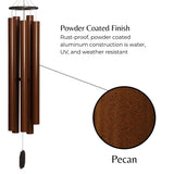 Mountain Reflections Wind Chime with pecan powder-coated finish on a white background