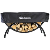The Woodhaven 3ft Crescent Firewood Rack with cover