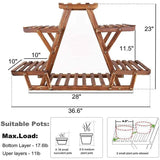 Solid Wood Triangular 6-Shelf Indoor Outdoor Flower Pot Plant Stand - FREE SHIPPING