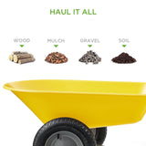 Heavy Duty 2-Wheel Multipurpose Rust Proof Wheelbarrow - Yellow - FREE SHIPPING