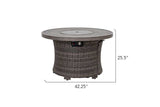 Tenaya Round Wicker FirePit Table with Metal Cover