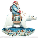 Polar Bear Santa Christmas Outdoor Scene by G. DeBrekht - Christmas Santa Snowman Decor - 8116382F