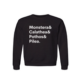 Monstera, Calathea, Pothos & Pilea Plant Lover Sweatshirt – Organic Cotton Raglan