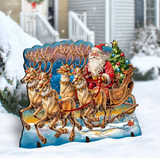 Deerest Friends Christmas Outdoor Yard Sign by G. DeBrekht - Christmas Santa Snowman Decor - 8118081F