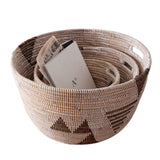 Oval Storage Basket Graphic Print Black and White - Set of 3