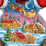 Santa In the Night Sky Snowman Christmas Outdoor Decor by G. DeBrekht - Christmas Santa Snowman Decor - 818158F