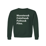 Monstera, Calathea, Pothos & Pilea Plant Lover Sweatshirt – Organic Cotton Raglan