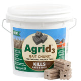 Agrid3 Bait Chunx container with bait blocks on a white background