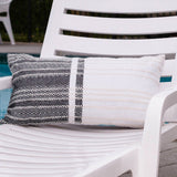 Genevieve 12X22" Handwoven Striped In/Outdoor Throw Pillow