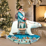 Polar Bear Santa Christmas Outdoor Scene by G. DeBrekht - Christmas Santa Snowman Decor - 8116382F